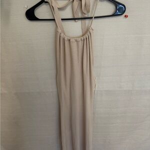 Beige Sleeveless Dress